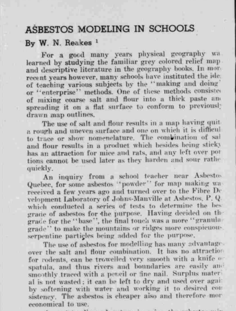 Asbestos Modeling in Schools 1950 May AsbestosMagazine