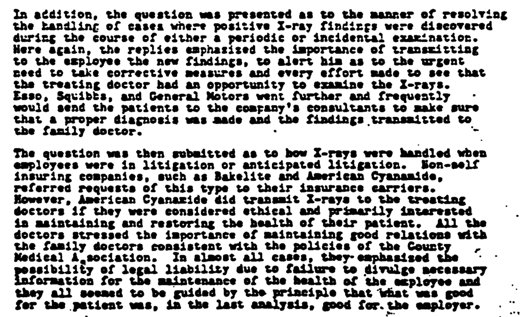 Employee X Ray Asbestos InternalLetter 3 26 59