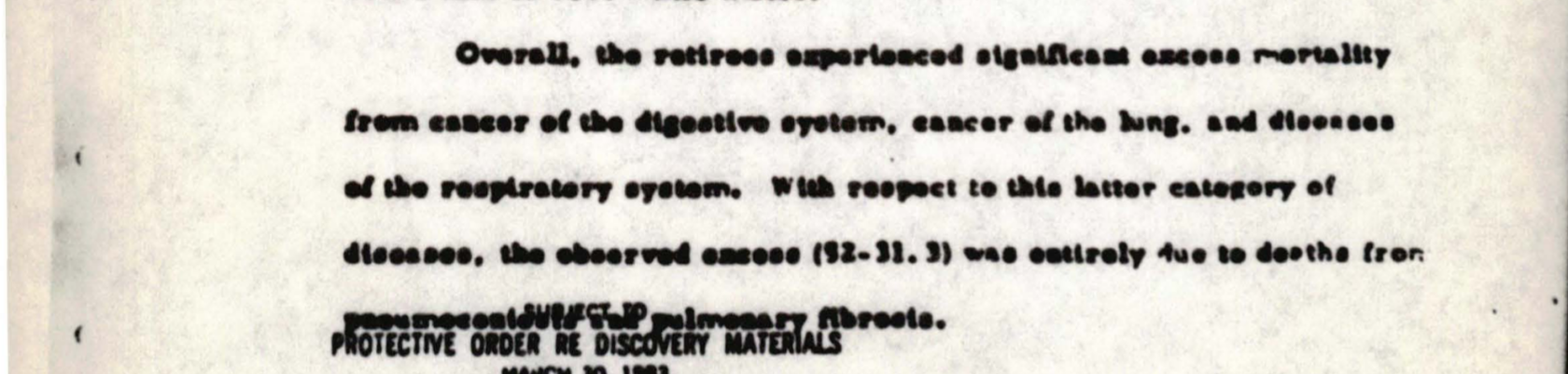 Excess mortality JM Retiree Study Pittsburgh Dec1970 2 17 71